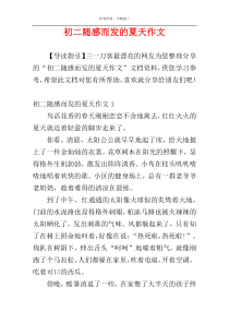 初二随感而发的夏天作文