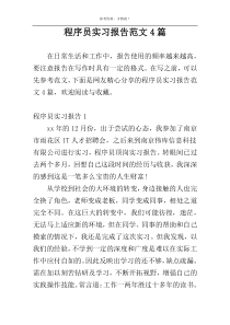 程序员实习报告范文4篇