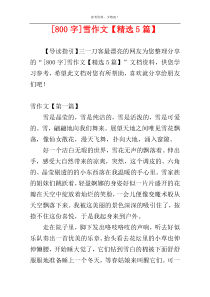 [800字]雪作文【精选5篇】