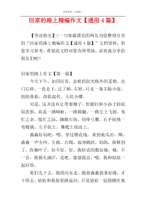 回家的路上精编作文【通用4篇】
