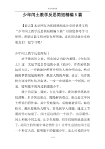 少年闰土教学反思简短精编5篇