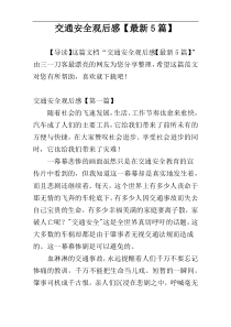 交通安全观后感【最新5篇】