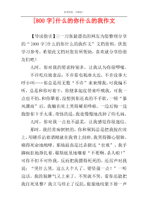 [800字]什么的你什么的我作文