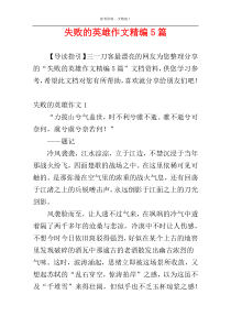 失败的英雄作文精编5篇