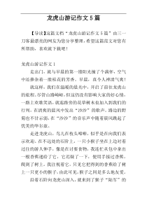 龙虎山游记作文5篇