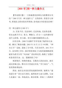 [800字]同一种力量作文