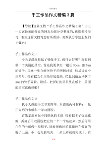 手工作品作文精编3篇