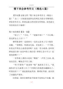 慢下来会参考作文（精选4篇）