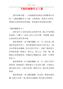 飞翔的翅膀作文3篇