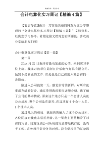 会计电算化实习周记【精编4篇】