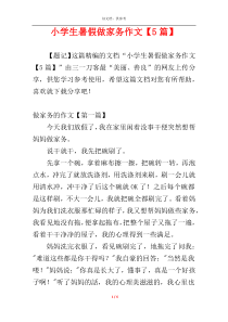 小学生暑假做家务作文【5篇】