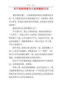 关于我的同桌为小说体裁的日记