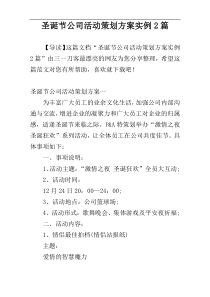 圣诞节公司活动策划方案实例2篇