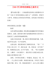 [500字]神奇的探险之旅作文