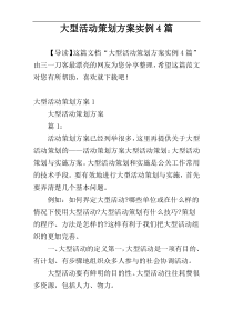 大型活动策划方案实例4篇