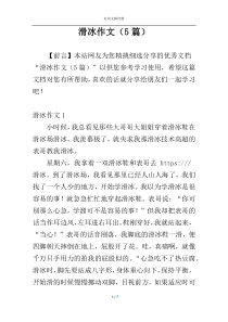 滑冰作文（5篇）
