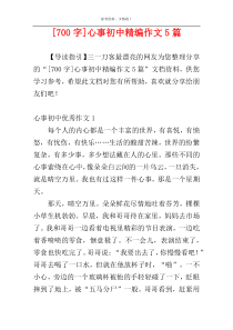 [700字]心事初中精编作文5篇