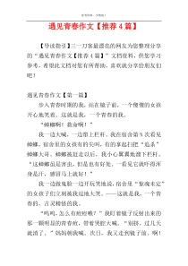 遇见青春作文【推荐4篇】