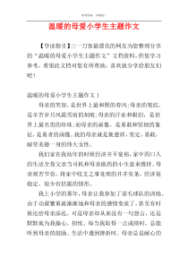 温暖的母爱小学生主题作文