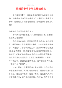 热闹的春节小学生精编作文