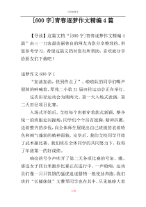 [600字]青春逐梦作文精编4篇