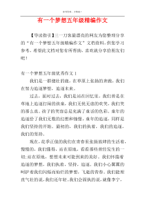 有一个梦想五年级精编作文