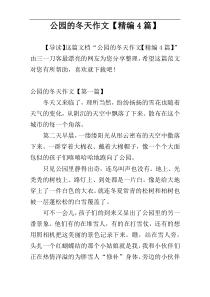 公园的冬天作文【精编4篇】