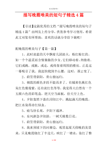 描写晚霞唯美的短句子精选4篇