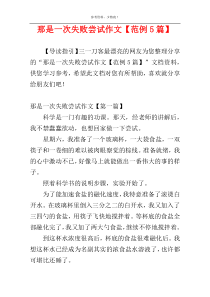 那是一次失败尝试作文【范例5篇】