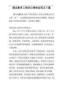国企新员工培训心得体会范文3篇