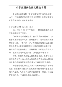 小学交通安全作文精选5篇