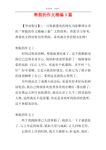 寒假的作文精编3篇
