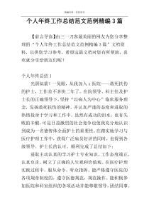 个人年终工作总结范文范例精编3篇