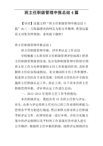 班主任职级管理申报总结4篇
