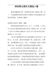 深圳湾公园作文精选5篇