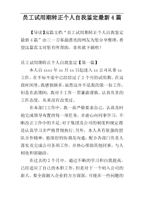 员工试用期转正个人自我鉴定最新4篇