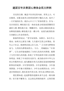 建团百年共青团心得体会范文样例