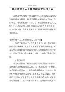 电话销售个人工作总结范文范例8篇
