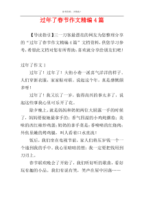 过年了春节作文精编4篇