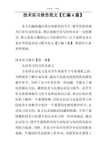 技术实习报告范文【汇编4篇】