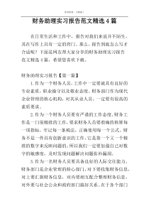 财务助理实习报告范文精选4篇