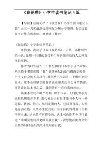 《我是猫》小学生读书笔记5篇