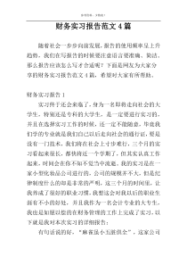 财务实习报告范文4篇