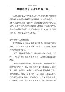 数学教师个人研修总结5篇
