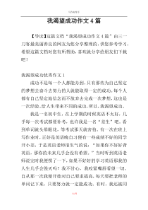 我渴望成功作文4篇