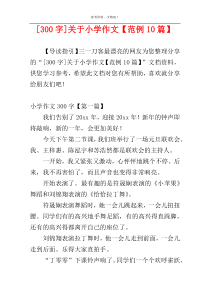 [300字]关于小学作文【范例10篇】