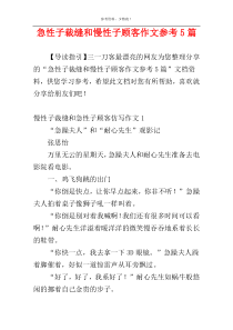 急性子裁缝和慢性子顾客作文参考5篇