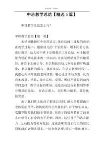 中班教学总结【精选5篇】