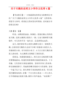 关于天鹅的说明文小学作文优秀4篇