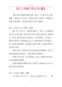 我上三年级了作文【4篇】